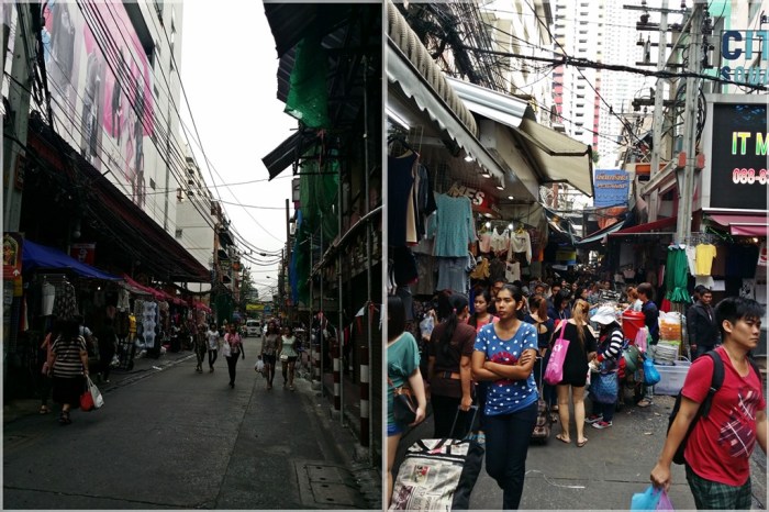 (Left) market was relatively quiet around 7am (Right) getting crowded as more stalls opened & customers streamed in